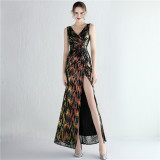 Women Sequined Sequin Long Evening Dress