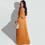 Summer Polka Dot Print Fashion Casual Long Plus Size Women's Dress