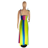 Women'S Clothing Multi-Color Printed Straps Summer Maxi Dress