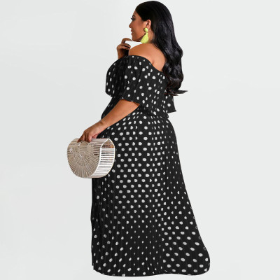 Summer Polka Dot Print Fashion Casual Long Plus Size Women's Dress