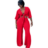 Women's Nightclub Fashion Casual Suit Sports Solid Two Piece Pants Set