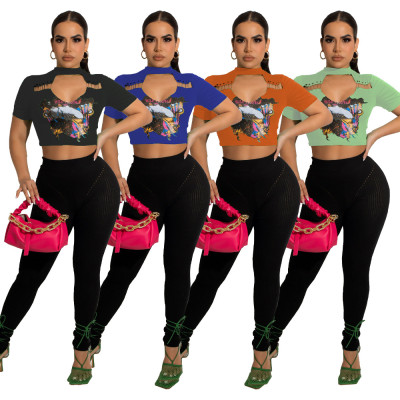 Fashion Women's Summer Street Hip Hop Hot Crop T-Shirt Tops