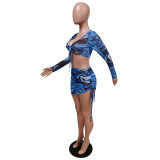 Summer beach suit fmesh print slim sexy beachwear sports breathable two-piece
