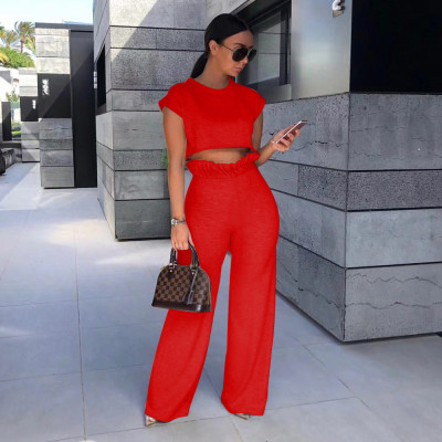 Women's Fashion Casual Solid Color Two Piece Set