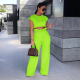 Women's Fashion Casual Solid Color Two Piece Set