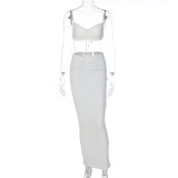 Women's Summer Bandeau Top Fashion Slim Skirt Suit