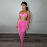 Women's Summer Bandeau Top Fashion Slim Skirt Suit