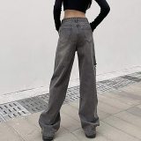 Fashion Casual Cotton Straight Ripped Women's Denim Pants