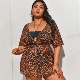Sexy Sun Protection Blouse Short Sleeve Belly Cover Swimsuit Bikini Beach Blouse