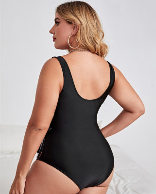 Plus Size Ladies One Piece Swimsuit Stripedwomen Swimwear