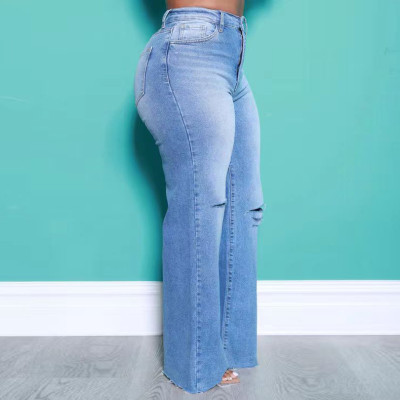 Plus Size Summer Women Ripped Jeans