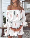 Women Sexy Off Shoulder Print Dress