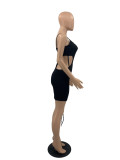 Women'S Summer Casual Cutout Strap Solid Strap Mini Bodycon Dress