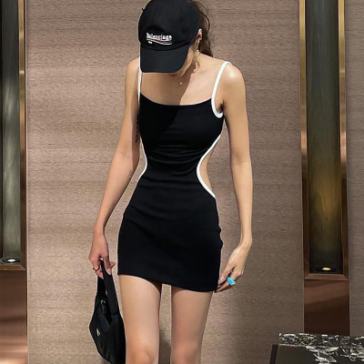 Women Summer Straps Backless Slim mini Dress
