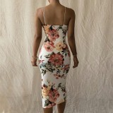Women Fashion Print Straps Bodycon Dress