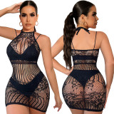 Sexy Strap Mesh Tight Fitting Cutout Bodycon Dress