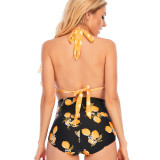 Polka Dot Plus Size High Waist Swimsuit Women Lace-Up Two Pieces Swimsuit Women