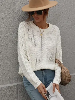 Fall/Winter Basic Round Neck Knitting Shirt Women's Round Neck Versatile Loose Sweater Women