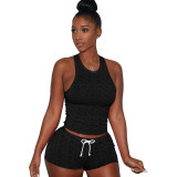 Plus Size Women's Super Stretch Yoga Sports Tank Top Shorts Set Two Piece Super Stretch