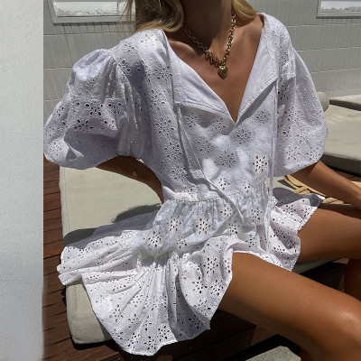Summer Women clothes Half-Sleeve Mini Boho Dress
