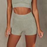 Spring Summer sports bra seamless yoga clothes trousers fitness short sleeve women yoga Set