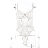 Women'S Sexy Lace See-Through Pajamas Teddy Lingerie