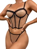 Sexy Mesh See-Through Multi-Breasted Push Up Lingerie Set