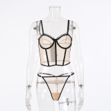Sexy Mesh See-Through Multi-Breasted Push Up Lingerie Set