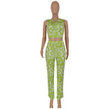 Women'S Sexy Fashion Print Top And Pants Two Piece Set Women'S Clothing