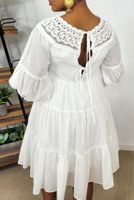 Women'S Lace Loose Smocked Dress