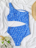 One-shoulder floral cutout Backless one-piece sexy bikini Swimwear