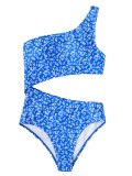 One-shoulder floral cutout Backless one-piece sexy bikini Swimwear