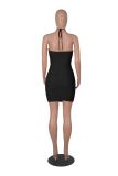 Women Summer Straps Sexy Pleated Backless Bodycon Dress