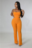 Women sexy crop top + pant two-piece set