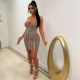 Sexy Slim Beaded Strap Sexy Bodycon Club Dress