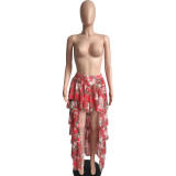 Women's Chiffon Print Patchwork Maxi Skirt