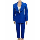 Women Casual Long Sleeve Suit + Pants Two Piece