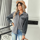 Women Fashion Colorblock Jacket