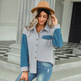 Women Fashion Colorblock Jacket