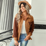 Women Fashion Colorblock Jacket