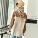 Women Contrast Loose Shirt Jacket