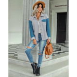 Women Fashion Colorblock Jacket