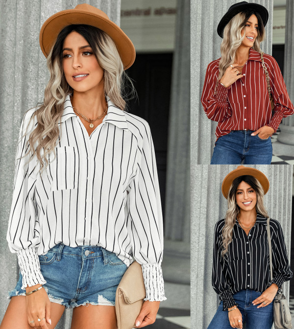 Women Striped Loose Shirt