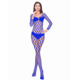 Sexy Lingerie Long Sleeve Mesh Jumpsuit Hollow Out One Piece Mesh Clothes Tight Fitting Net Socks