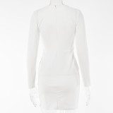 Autumn And Winter Dress Women'S Flash Diamond Patchwork Design Sexy Long Sleeve V-Neck Bodycon Dress