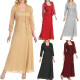 Fashion two piece lace cardigan chiffon long skirt