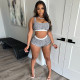 Women's Summer Fashion Sexy Strapless Drop Crop Top Slim Shorts Set