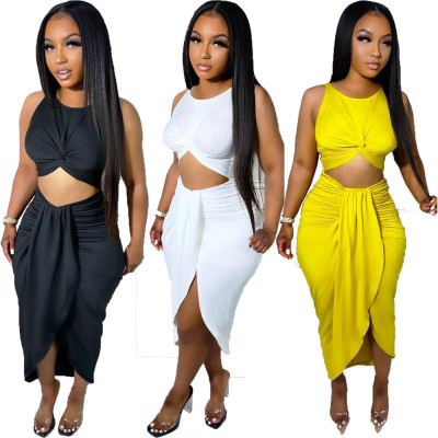Summer Women's and More Solid Silky Sexy Crop Pleated Jumpsuit
