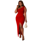 Women'S Clothing Solid Slim Fit Sexy Long Dress Low Back Plus Size Dress