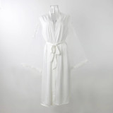 Lace Extended Wedding Dressing Robe Women'S Summer Sexy Nightgown Embroidered Pajamas